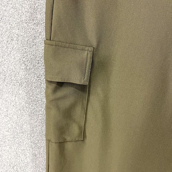 Boston Proper Pants Womens Medium Crop Cargo Wide Leg Olive Green stretch boho - Picture 13 of 15